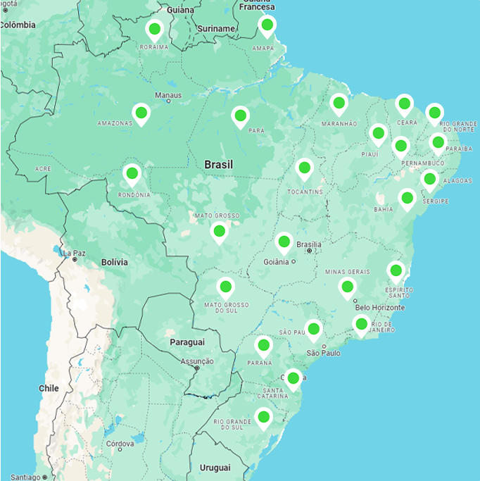 mapa dos estados onde o grupo terra firme está presente